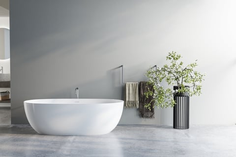 Modern spa bathroom with plants
